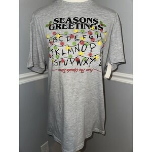 New Netflix Stranger Things T-shirt Size LG Seasons Greetings Holiday Christmas